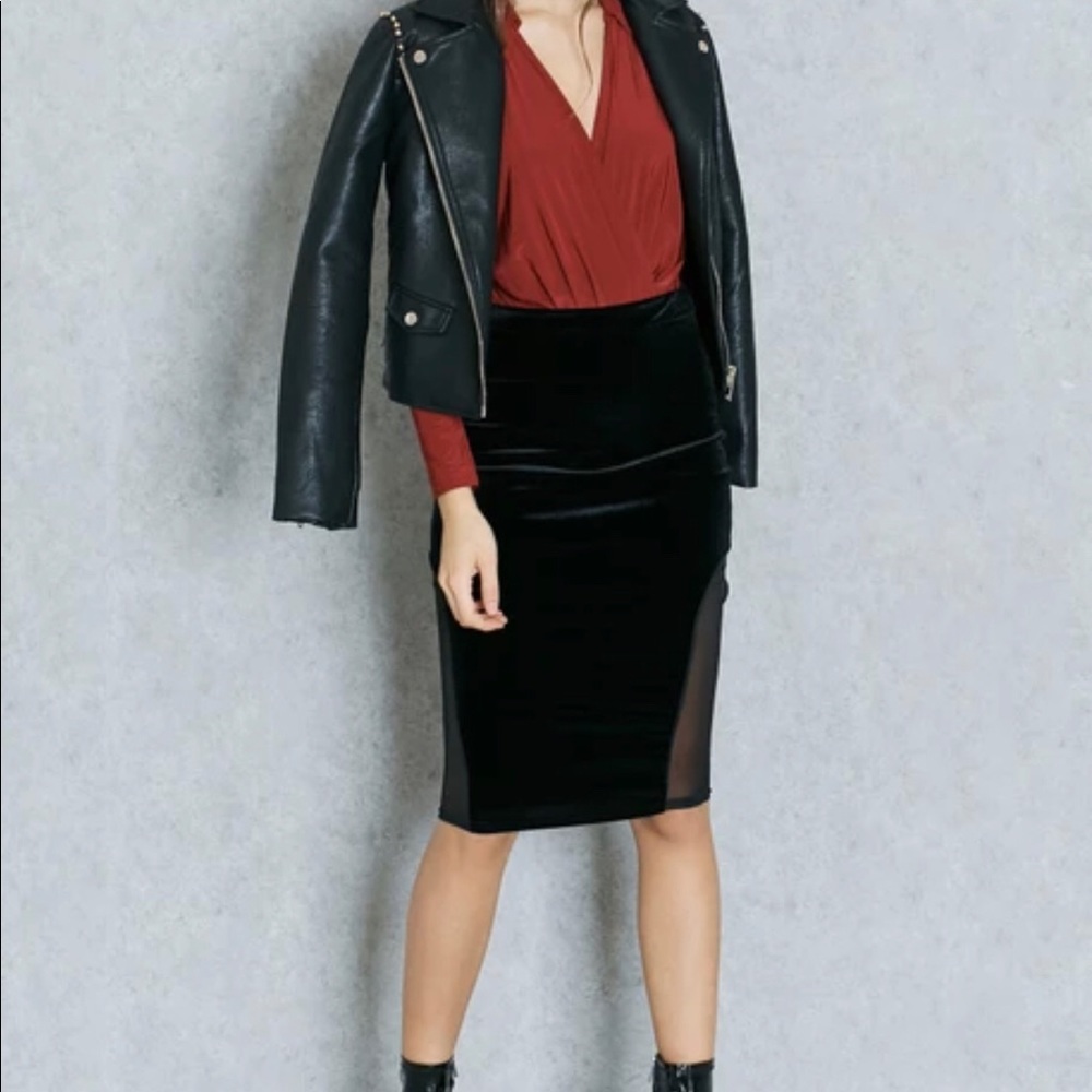 Missguided pencil skirt with mesh sides.